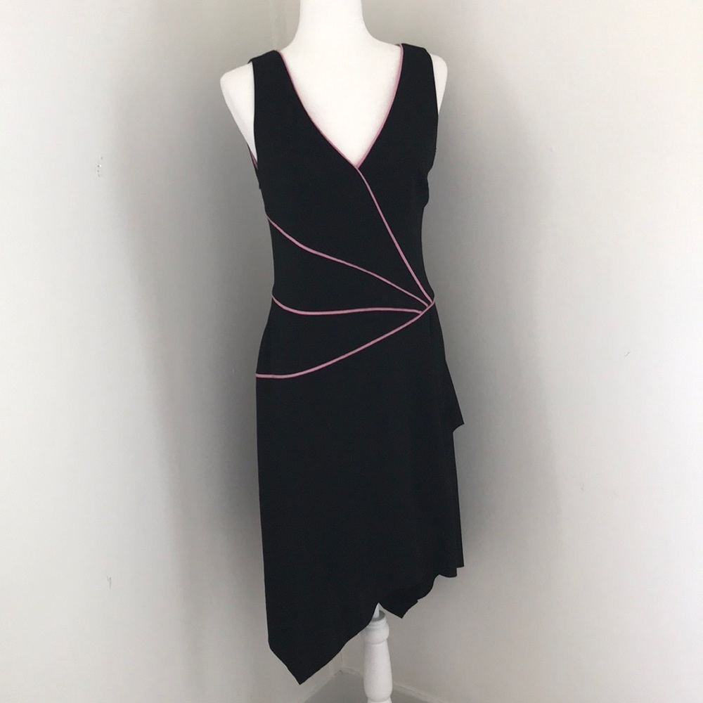 Kay Unger Black Dress with Pink Accents